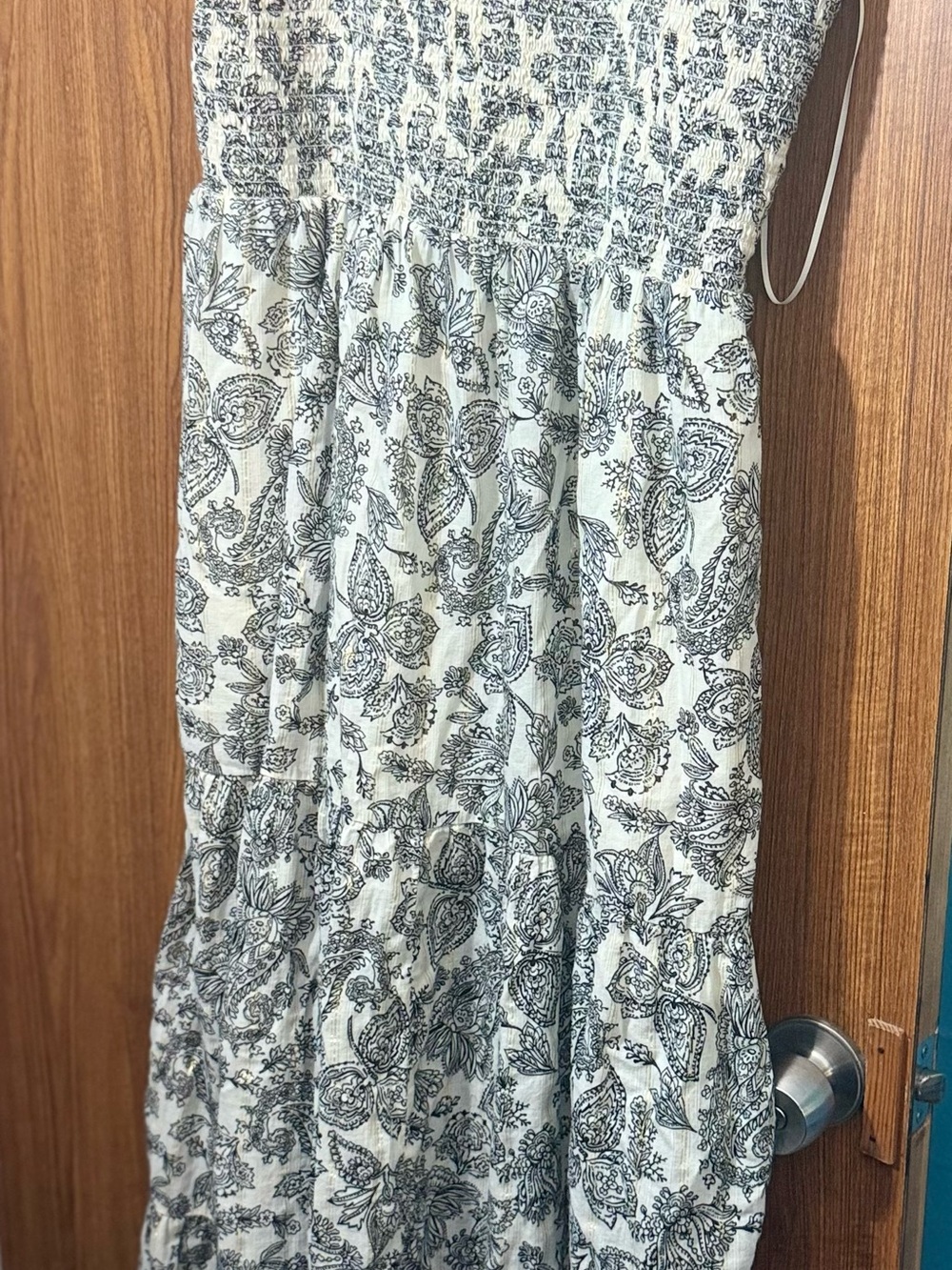 Express Black & White Paisley Tiered Maxi Skirt